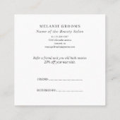 Marmorierter und rosa Glitzer Ombre Glam Chic Empfehlungskarte (Rückseite)