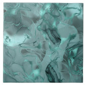 Marmoriertes abstraktes Muster in dunklem Teal ID7 Fliese (Vorderseite)
