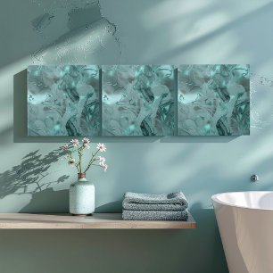 Marmoriertes abstraktes Muster in dunklem Teal ID7 Fliese