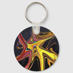 Marmoriertes abstraktes Porträt Schlüsselanhänger