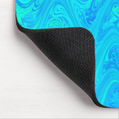 Marmoriertes Blau Grün Muster Mousepad (Ecke)