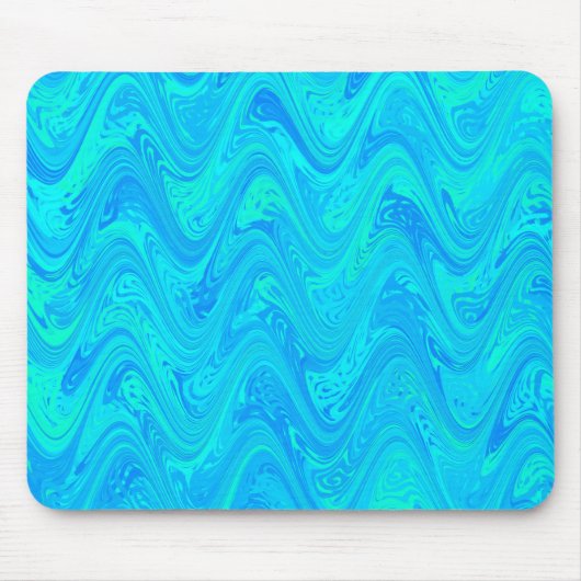 Marmoriertes Blau Grün Muster Mousepad (Vorne)