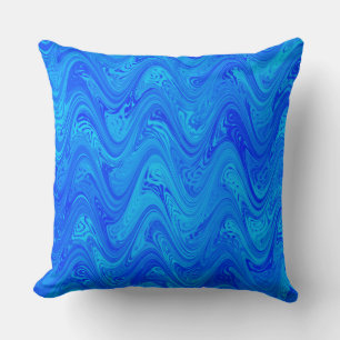 Marmoriertes Blau-Muster Kissen
