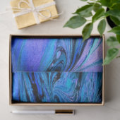 Marmoriertes Fraktal Abstrakt Blue Decoupage Seidenpapier (Geschenk)