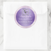 Marmoriertes Lila personalisiertes Etikett Runder Aufkleber (Tasche)