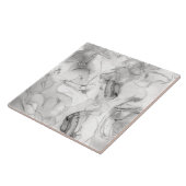 Marmoriertes Marmor-Abstraktmuster Hell B&W ID705c Fliese (Seite)