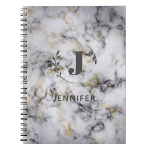 Marmoriertes Notizbuch mit individueller Monogramm Notizblock