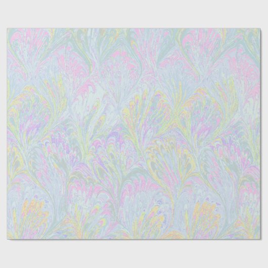 Marmoriertes Papier, abstrakt hellrosa Pfauenmuste Geschenkpapier (Flach)