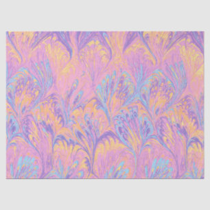 Marmoriertes Papier, abstraktes rosa blaues Pfauen Seidenpapier
