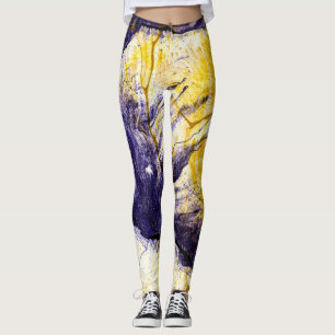 Marmoriertes Papier: Helle Acryl-Kunst Leggings