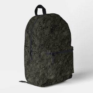 Marmoriertes Seiden-Moiree-Muster in Tarnbraun Bedruckter Rucksack
