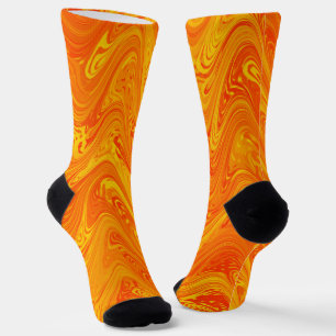 Marmorierung Orange Gelb Rot Muster Socken
