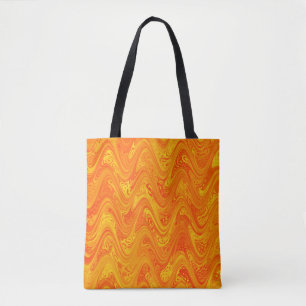 Marmorierung Orange Gelb Rot Muster Tasche
