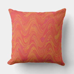 Marmorierung Orange Pink Rot Muster Kissen