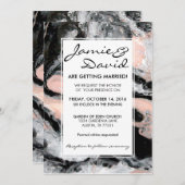 MarmorierungSchwarz-weißes erröten Einladung (Vorne/Hinten)