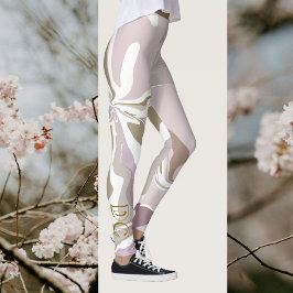 Marmorinitis niedliches Rosa Rosa Rosa Leggings