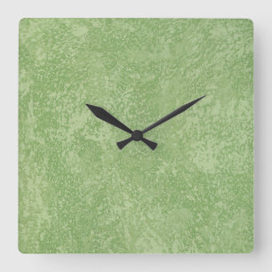 Marmorino Green Faux Finish Square Clock Quadratische Wanduhr