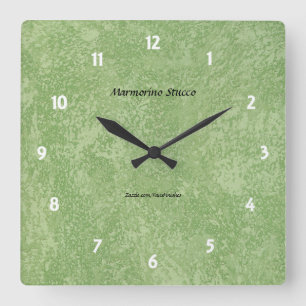 Marmorino Stucco Imitate beenden Quadratische Wanduhr
