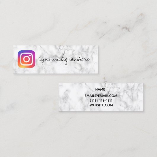 Marmorinstagramm Mini Visitenkarte (Vorne/Hinten)