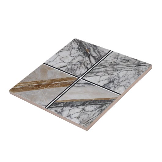 Marmorkacheln in weiß-graubraunem Beige Fliese (Seite)