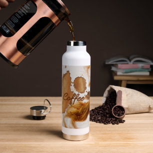 Marmorkaffee-Fleck-Ästhetik Isolierte Wasserflasch Trinkflasche