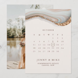 Marmorkalender Save-the-Date-Einladung Einladung