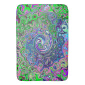 Marmorkalkgrün und Lila Abstrakter Retrowirbel Badematte (Vorderseite Vertikal)