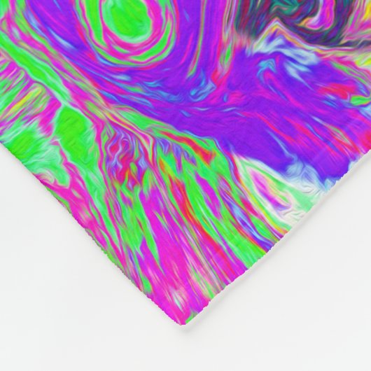 Marmorkalkgrün und Lila Abstrakter Retrowirbel Fleecedecke (Ecke)