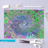 Marmorkalkgrün und Lila Abstrakter Retrowirbel Seidenpapier (Handwerk)