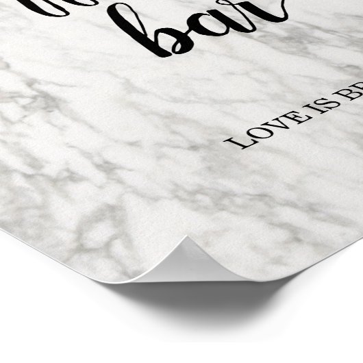Marmorkalligrafie Script Coffee Bar Wedding Sign Poster (Ecke)