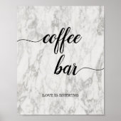 Marmorkalligrafie Script Coffee Bar Wedding Sign Poster (Vorne)