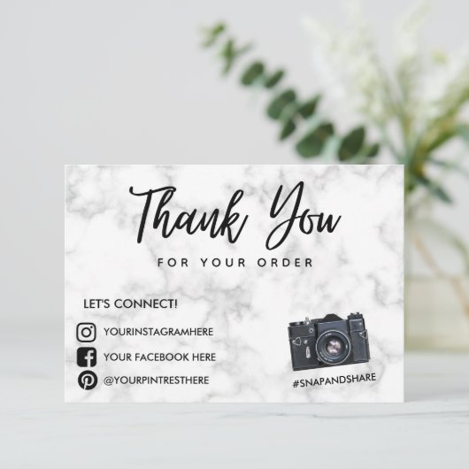 Marmorkamera Danke Social Media Insert (Stehend Vorderseite)
