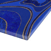 Marmorkarte - Blau und Gold Schneidebrett (Ecke)