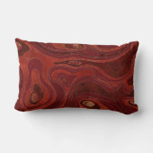 Marmorkarte - Tiefe Reds und Gold Lendenkissen (Rückseite)