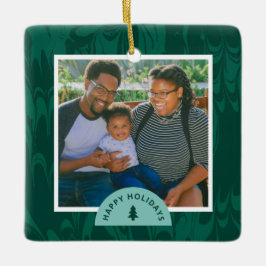 Marmorkiefern Weihnachtsfeiertag Foto Keramikornament