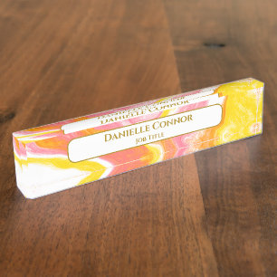 Marmorklasse Moderne Personalisiert Namensplakette