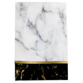 Marmorkombination aus weißem und schwarzem Imitat Mittlere Geschenktüte (Vorderseite)