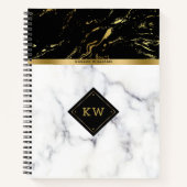 Marmorkombination aus weißem und schwarzem Imitat Notizblock (Vorderseite)