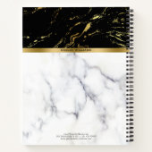 Marmorkombination aus weißem und schwarzem Imitat Notizblock (Rückseite)