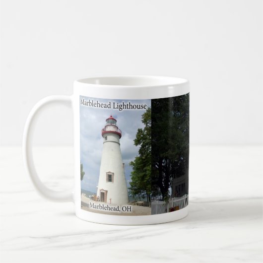 Marmorkopf-Leuchtturm-Tasse Kaffeetasse (Links)