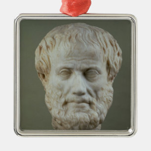 Marmorkopf von Aristoteles Ornament Aus Metall