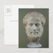 Marmorkopf von Aristoteles Postkarte (Vorne/Hinten)