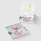 Marmorkosmos-Untersetzer Steinuntersetzer (Seitenansicht)