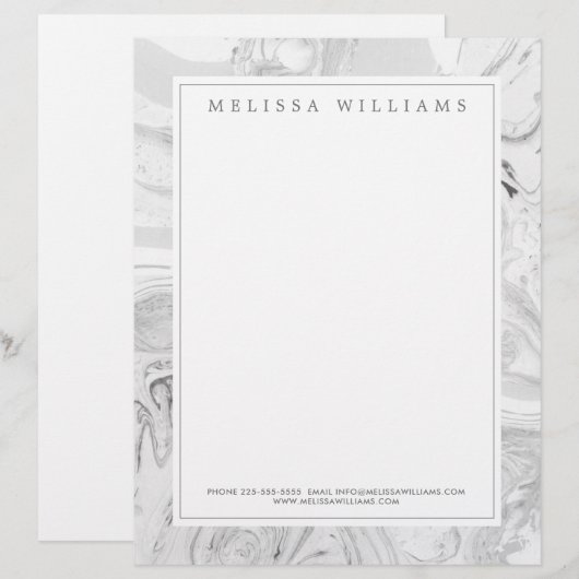 Marmorkreative Berufliche moderne Letterhead Briefbogen (Vorne/Hinten)