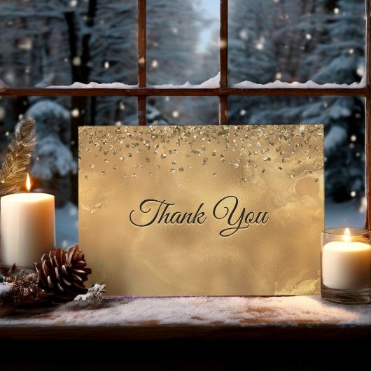 Marmorkunst aus niedlichem Rotgold Dankeskarte