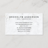 Marmorkunst Foto Typografie Nail Artist Visitenkarte (Rückseite)