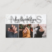 Marmorkunst Foto Typografie Nail Artist Visitenkarte (Vorderseite)