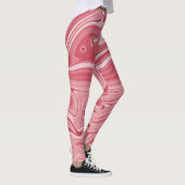 Marmorkunst: Rote Abstrakte Eleganz. Leggings (Rechts)