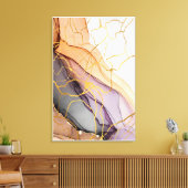 Marmorkunstwellen in nostalgisch-orangefarbenen Tö Leinwanddruck (Insitu (Wohnzimmer))