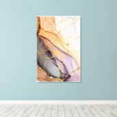 Marmorkunstwellen in nostalgisch-orangefarbenen Tö Leinwanddruck (Insitu (Holzboden))